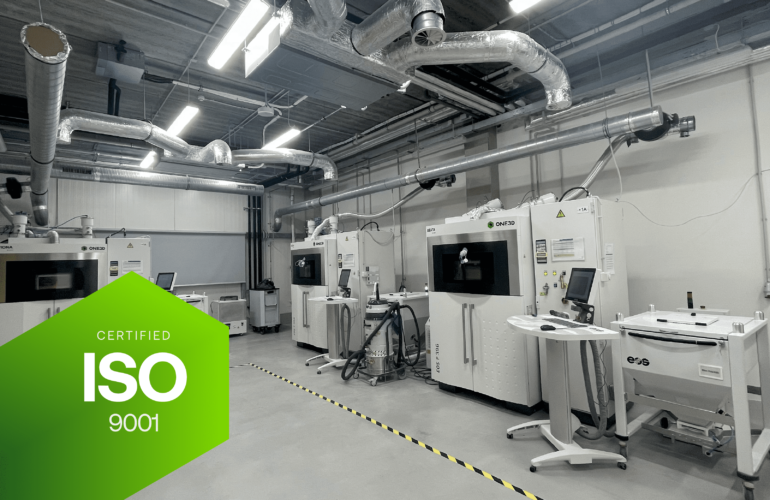 We pop open the champagne one month early. We are the only ones in the CR with ISO certification for plastic and metal additive manufacturing